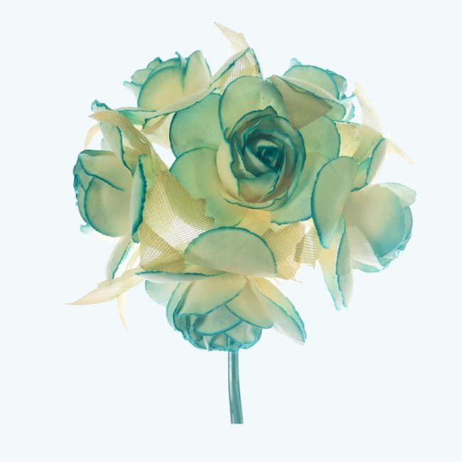 3" Diameter Paper Flower 6X12 | Aqua